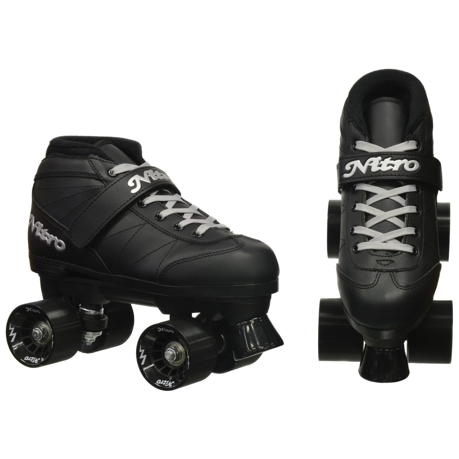 Epic Super Nitro Black Quad Speed Roller Skates  C Size 9