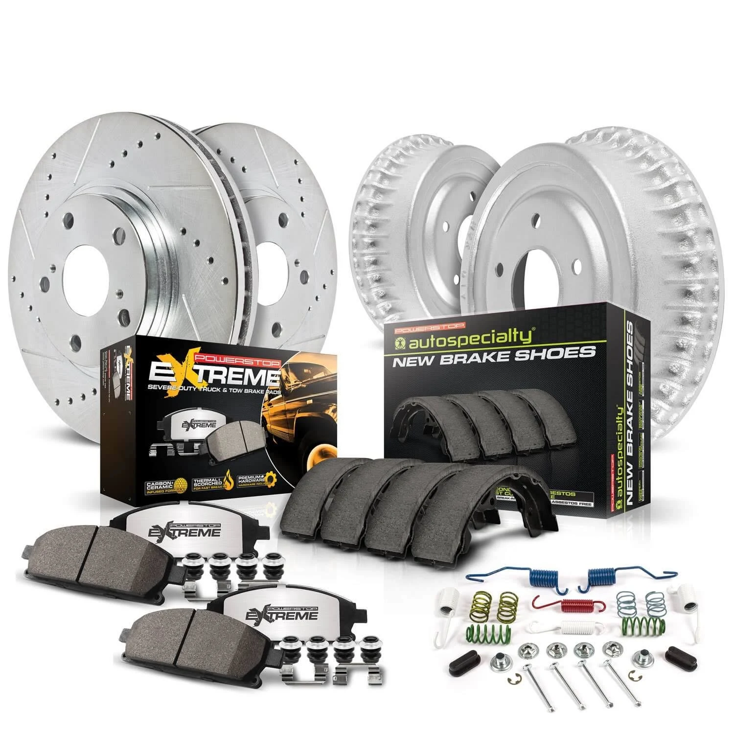 Power Stop Front and Rear Z36 Truck & Tow Brake Drum Kit K15053DK-36