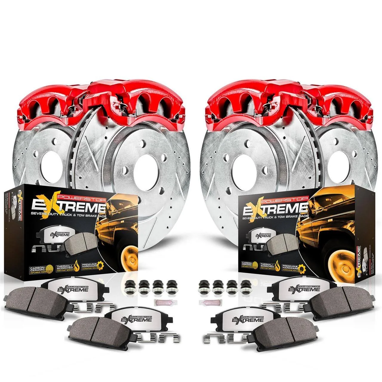 Power Stop – Front and Rear Z36 Truck & Tow Brake Kit with Calipers KC1443-36