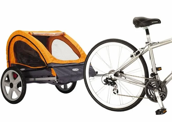 Pacific Cycle Instep Quick N EZ Double Bicycle Trailer,Orange/Gray