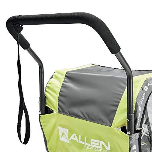Allen Sports Deluxe Steel 1-Child Bicycle Trailer and Stroller, Green
