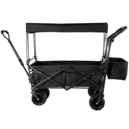 Vevor Folding Wagon Cart, Collapsible Folding Garden Cart w/ Shade Beach Utility