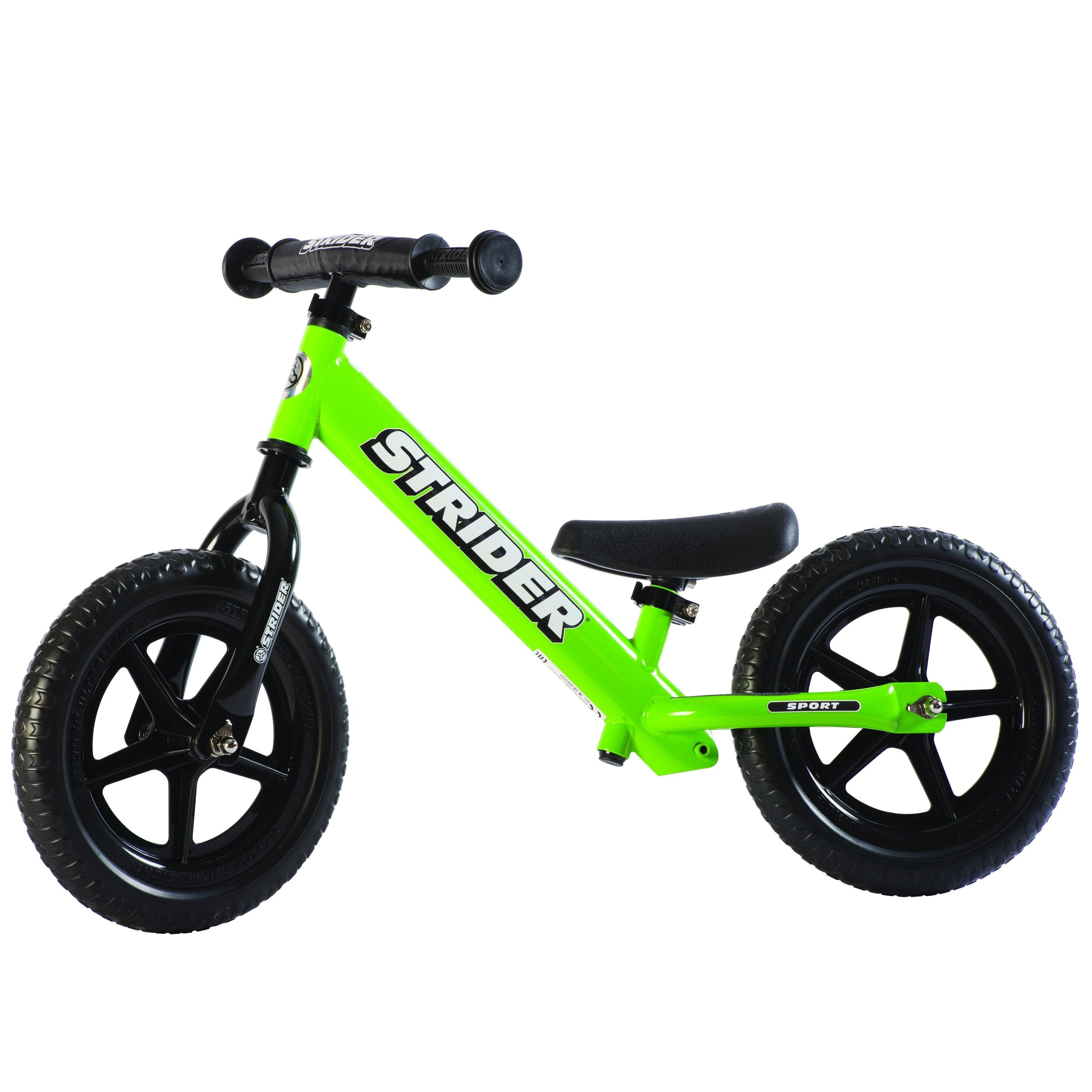 Strider Balance 12 Sport Bike with Strider Logo  C Green