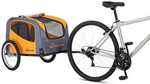 Schwinn Rascal Bike Pet Trailer, For Small and Large Dogs Small (Up to 50lbs) / Orange