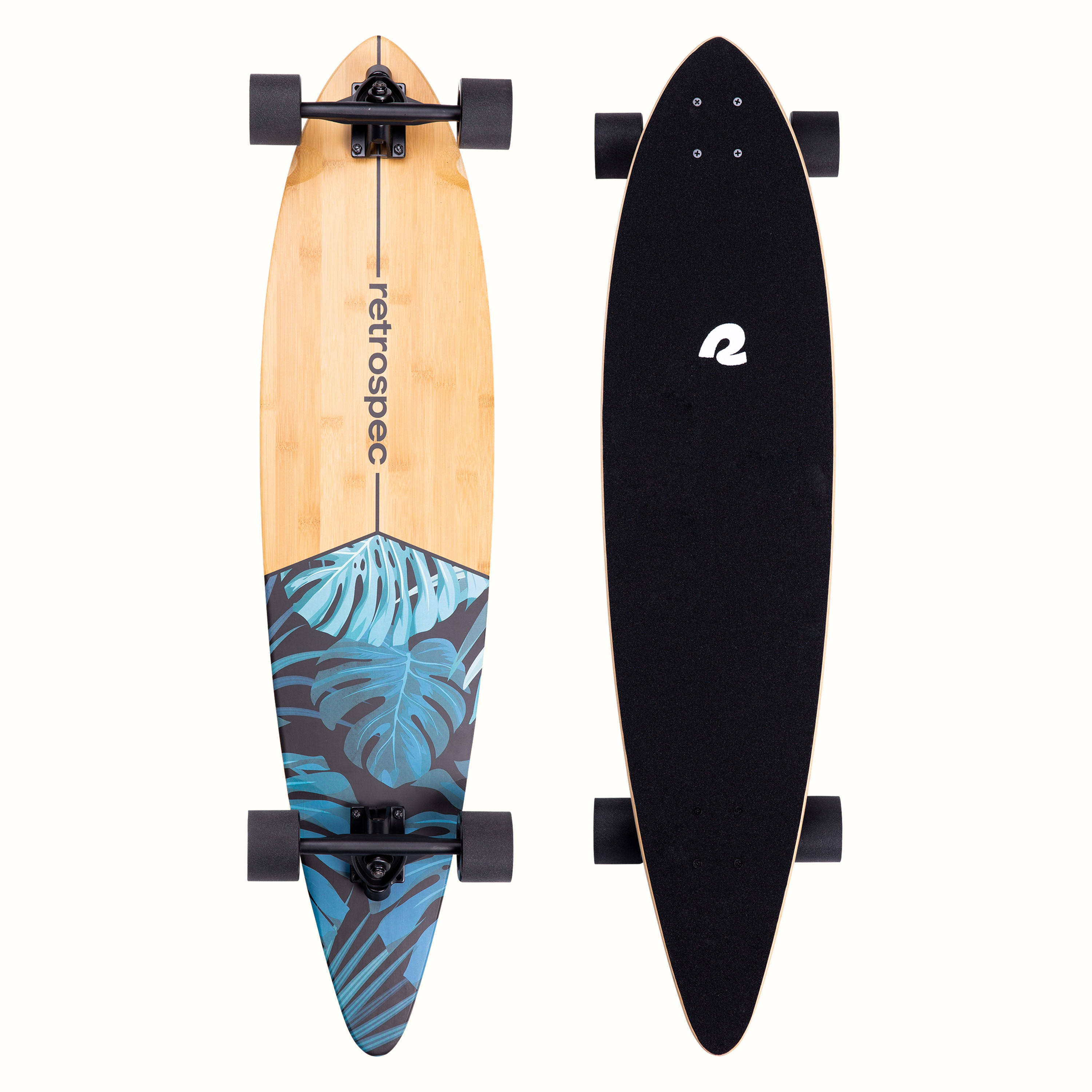 Retrospec Zed Dark Tropics 41″ Pintail Longboard Complete with Skate Tool